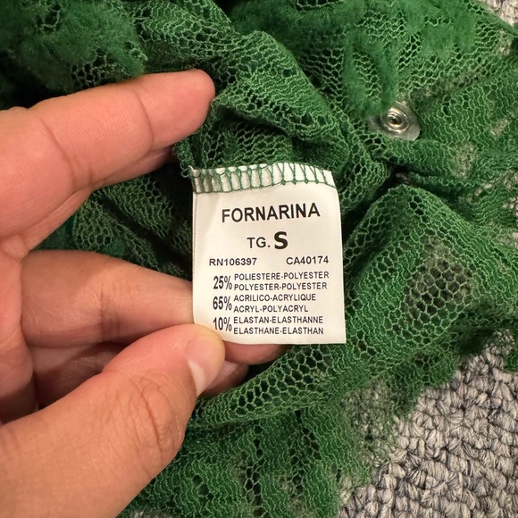 Fornarina Green Lace Long Sleeve Top - Picture 5 of 8